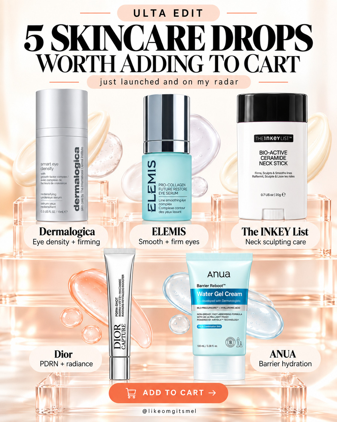 Okayyy this @ulta skincare drop has some REALLY interesting launches. 👀🩷✨ 

Eye treatments, barrier hydration, PDRN and dedicated neck care—these are the five that made me stop and look twice.

Dermalogica + ELEMIS are the ones I’d click if firmer, smoother-looking under eyes are the goal. The INKEY List’s ceramide neck stick is such an interesting targeted-care concept, while ANUA’s Water Gel Cream caught my eye for lightweight barrier hydration.

And then there’s Dior Capture PDRN Shot. 👀 If you’ve been curious about PDRN skincare but want the luxe beauty version, THAT is the one I’d be clicking on first.

Basically, this Ulta drop has something for a few very specific skincare goals—which makes it way more interesting than another lineup of basic moisturizers. 😂

📌 SAVE this Ulta skincare new-arrivals edit for your next beauty restock!

Everything is linked! ↓

#LTKSaleAlert #LTKBeauty #LTKTravel