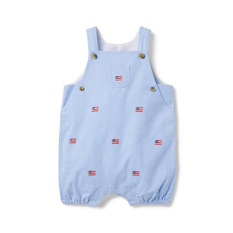 Baby Embroidered Flag Oxford Overall | Janie and Jack