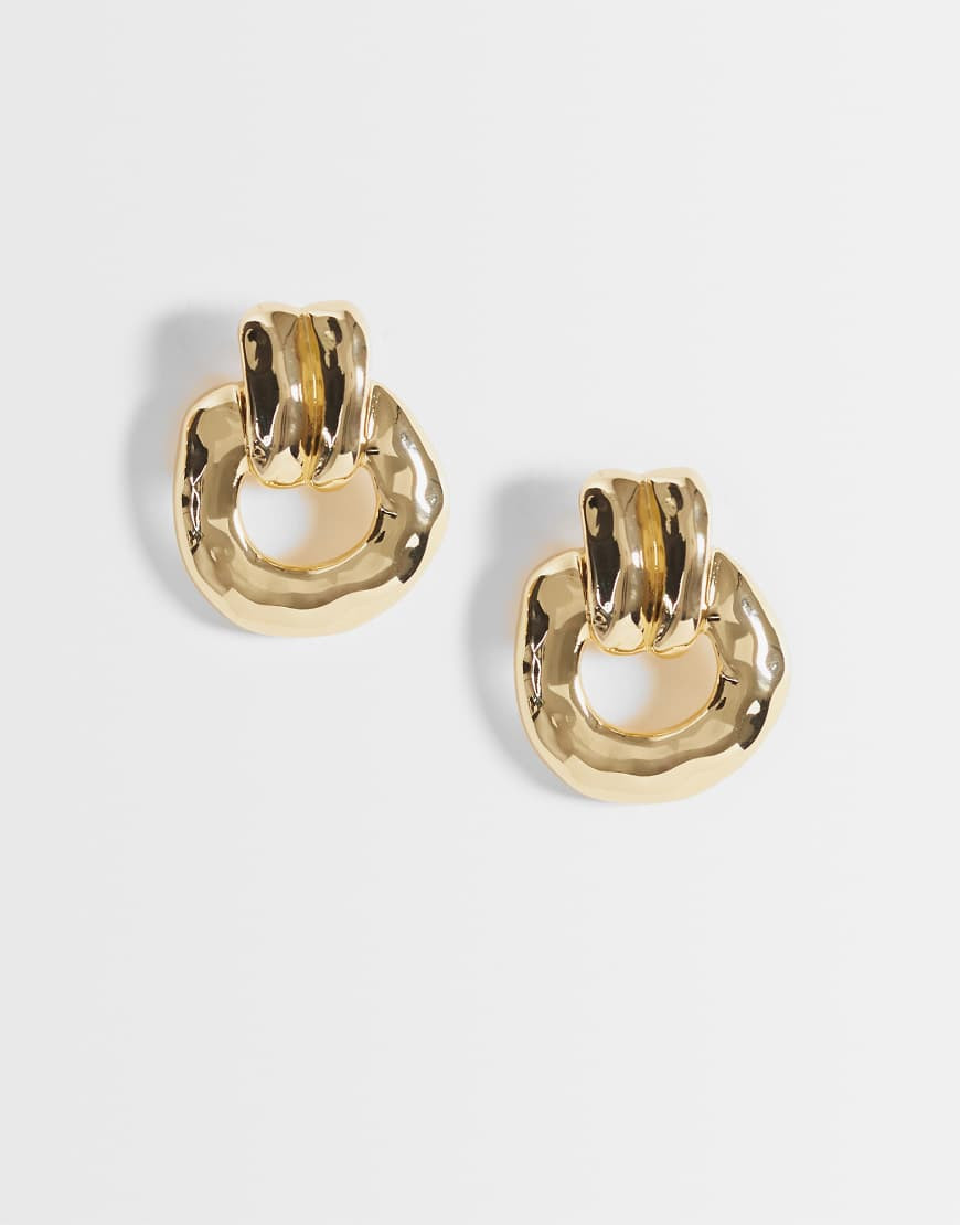 Mango textured rope detail earrings in gold | ASOS (Global)