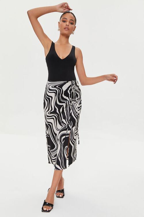 Abstract Print Drawstring Skirt | Forever 21 (US)