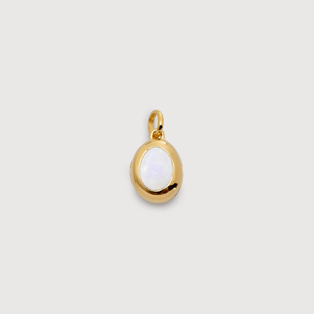 Gold June Birthstone Locket Moonstone | Monica Vinader (Global)