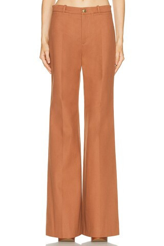 Chloe Cotton Trousers in Brown | FWRD 