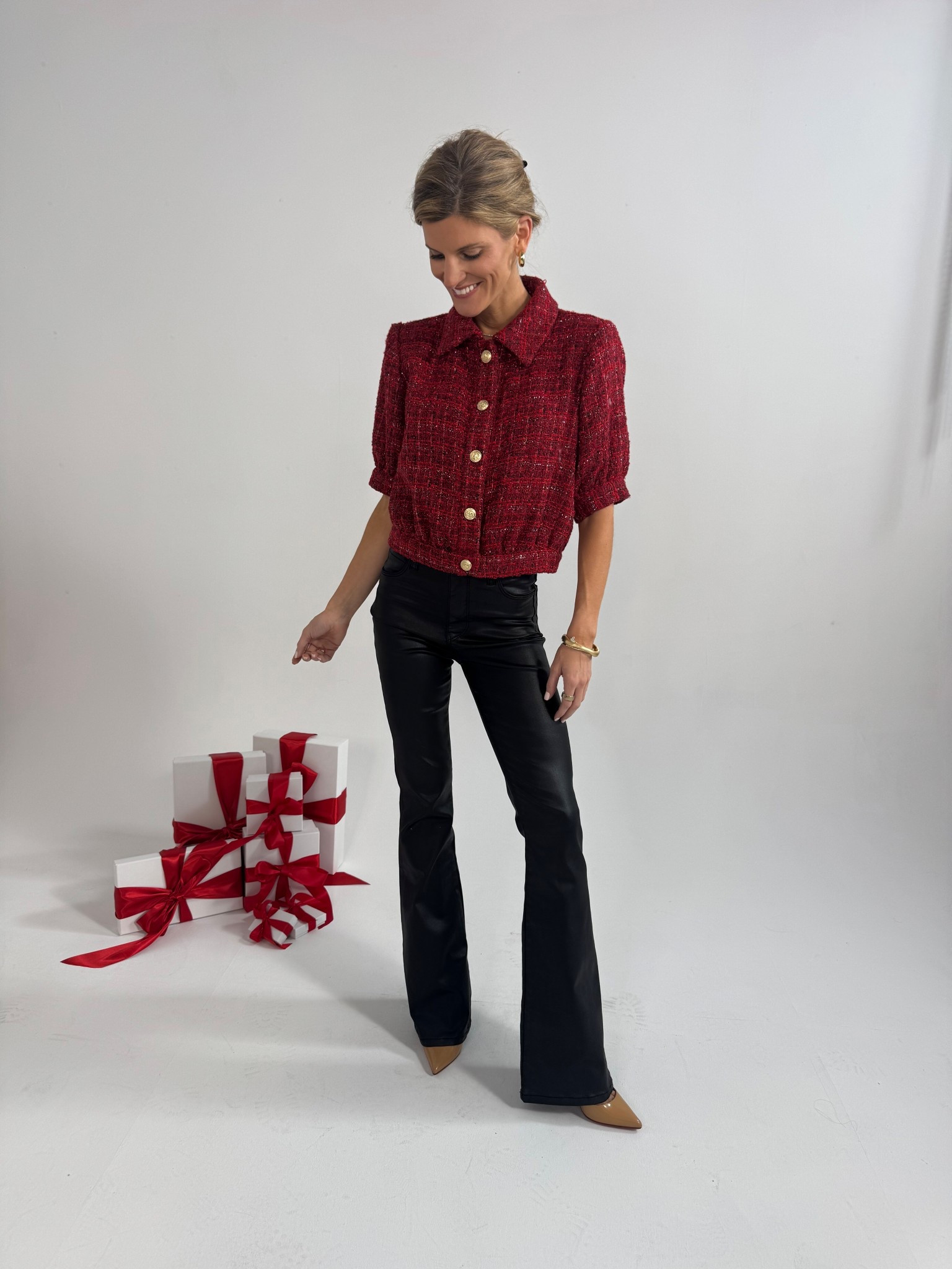 Holiday tweed Christmas look! Wearing XS in jacket! 

#LTKSeasonal #LTKHoliday