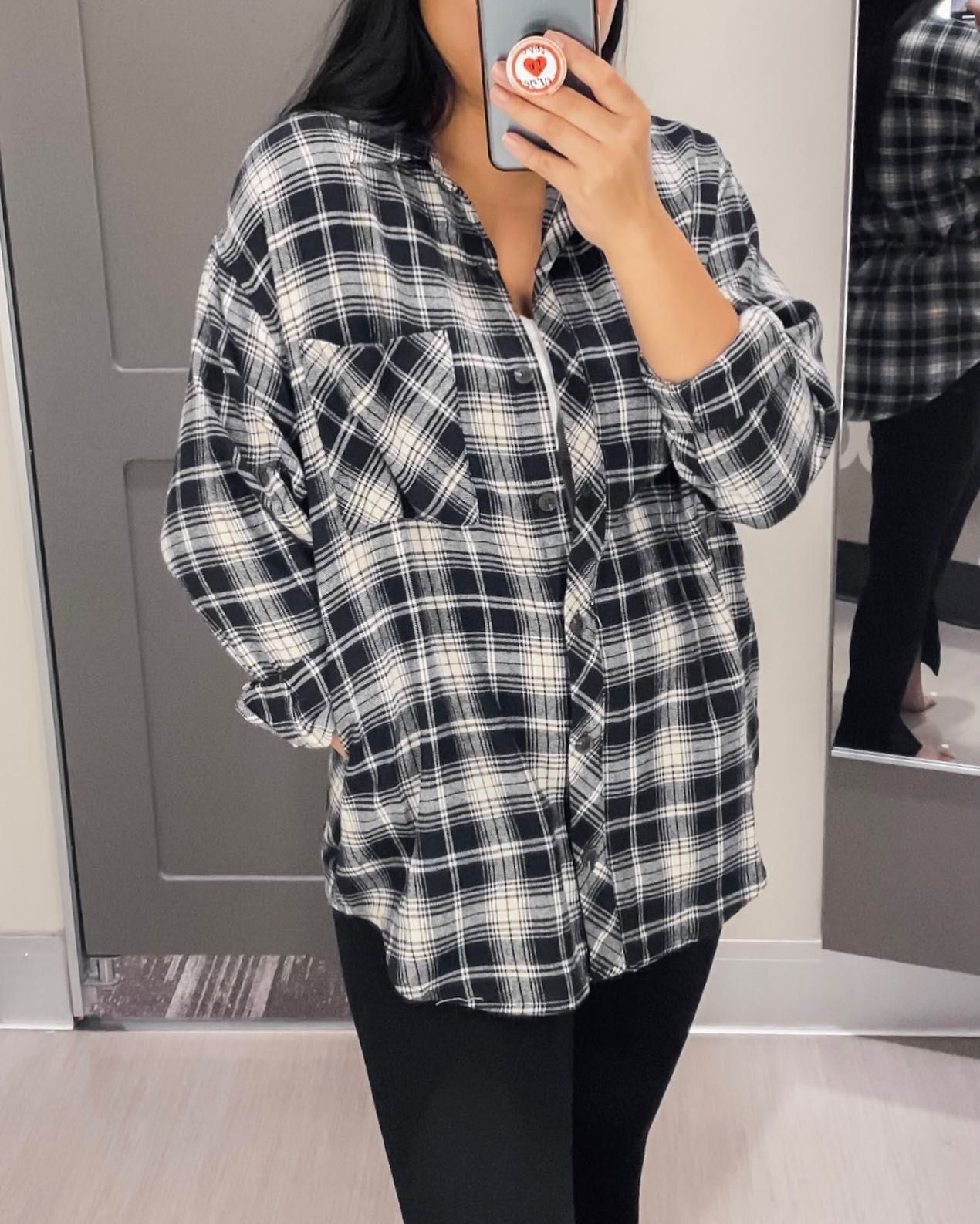 Women's Long Sleeve Hi-Low Oversized Flannel Shirt - Wild Fable™ | Target