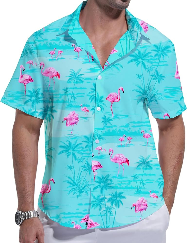 Hawaiian Shirt for Men Short Sleeve Tropical Floral Beach Shirts Casual Vacation Button Down Shir... | Amazon (US)