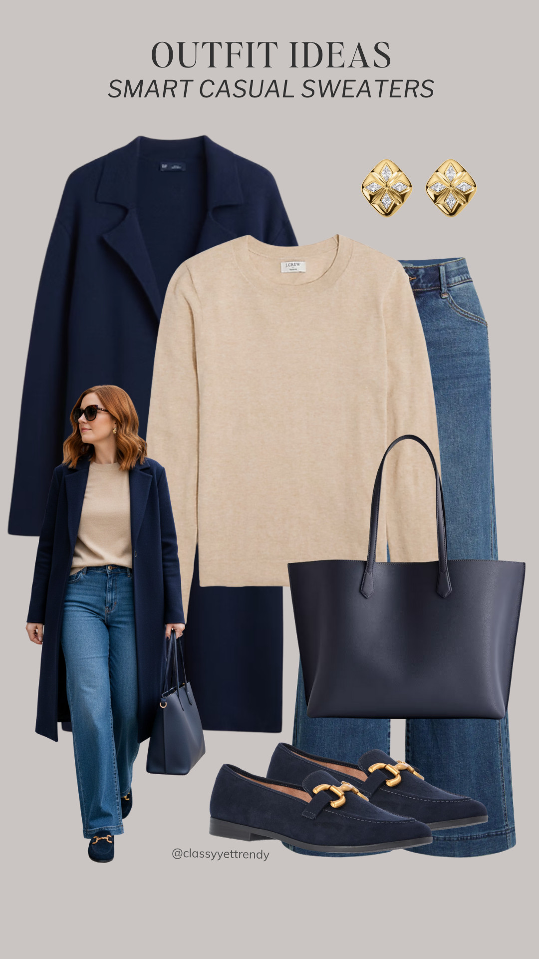 6 Smart Casual Sweater Outfits: Mix and Match Elevated Outfits ✔️ Use these outfit formulas to look polished and put together everyday. 

how to style, outfit ideas, elevated outfit, wardrobe essentials #wintertospring #stylingtips #smartcasual #smartcasualstyle #streetstyle  

 