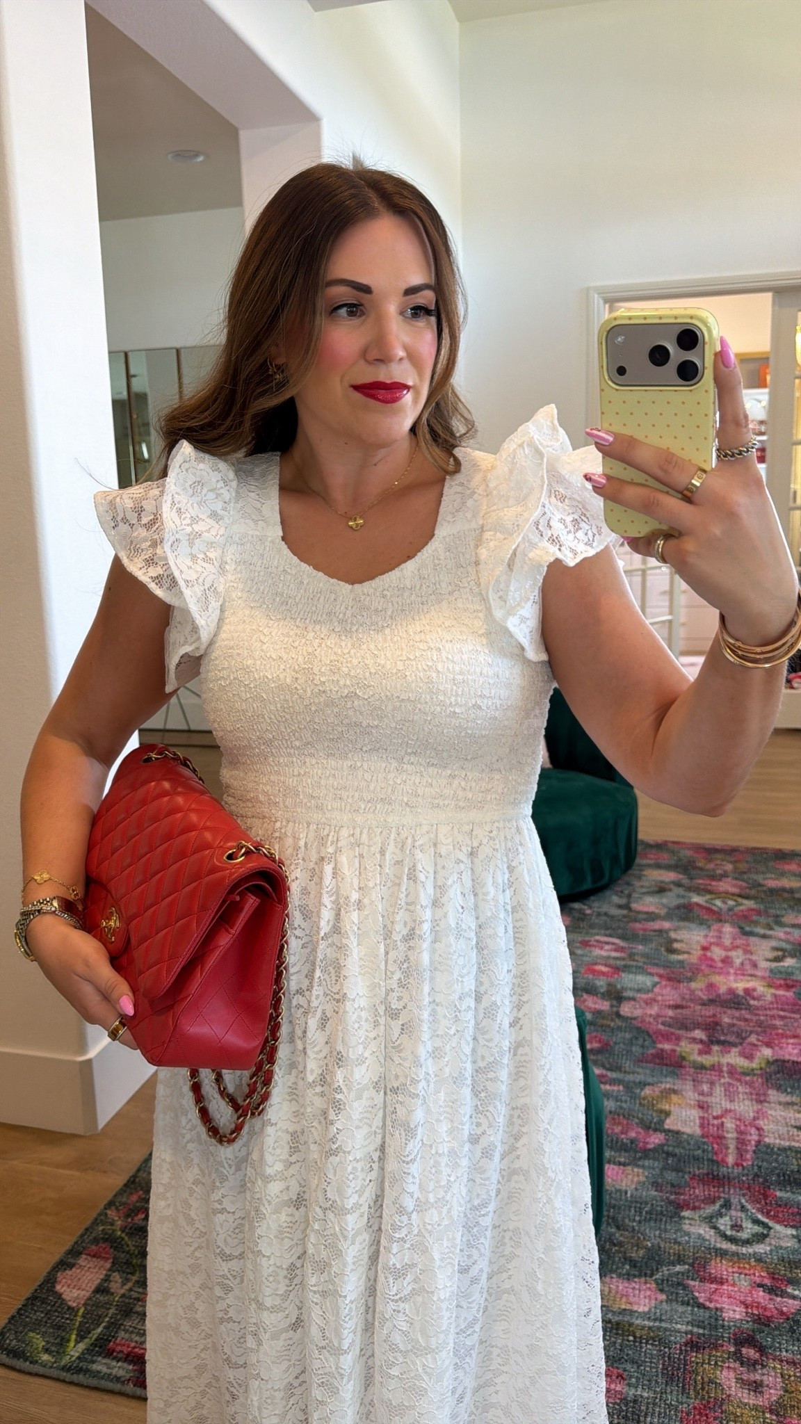 curvy midsize white and red outfit for the 4th of july! wearing size medium in white lace maxi dress (comes in mini size too!) 🤍

#LTKSeasonal #LTKMidsize