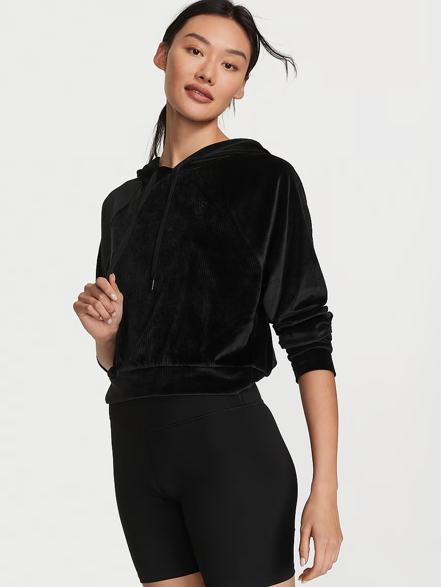Buy Ribbed Velour Pullover Hoodie - Order Hoodies & Sweatshirts online 5000009309 - Victoria's Se... | Victoria's Secret (US / CA )