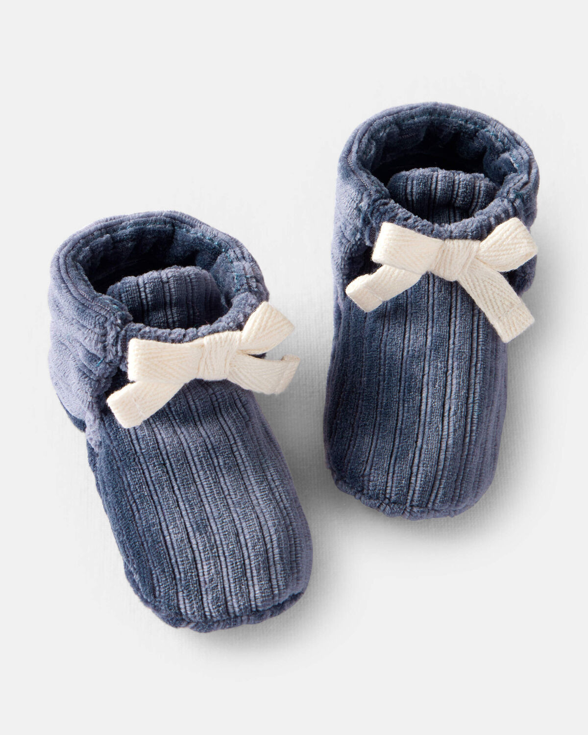 Baby Boy Rib Velour Booties - Navy | Carter's Inc