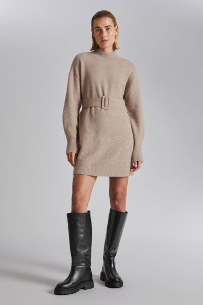 Belted Mini Knit Dress | H&M (UK, MY, IN, SG, PH, TW, HK)