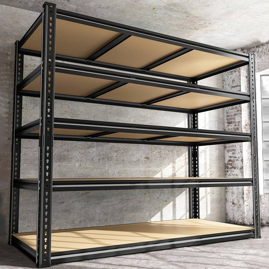ROOMFAVE 48" W Garage Shelving Heavy Duty 3080LBS,5 Tier,Black, Industrial | Amazon (US)