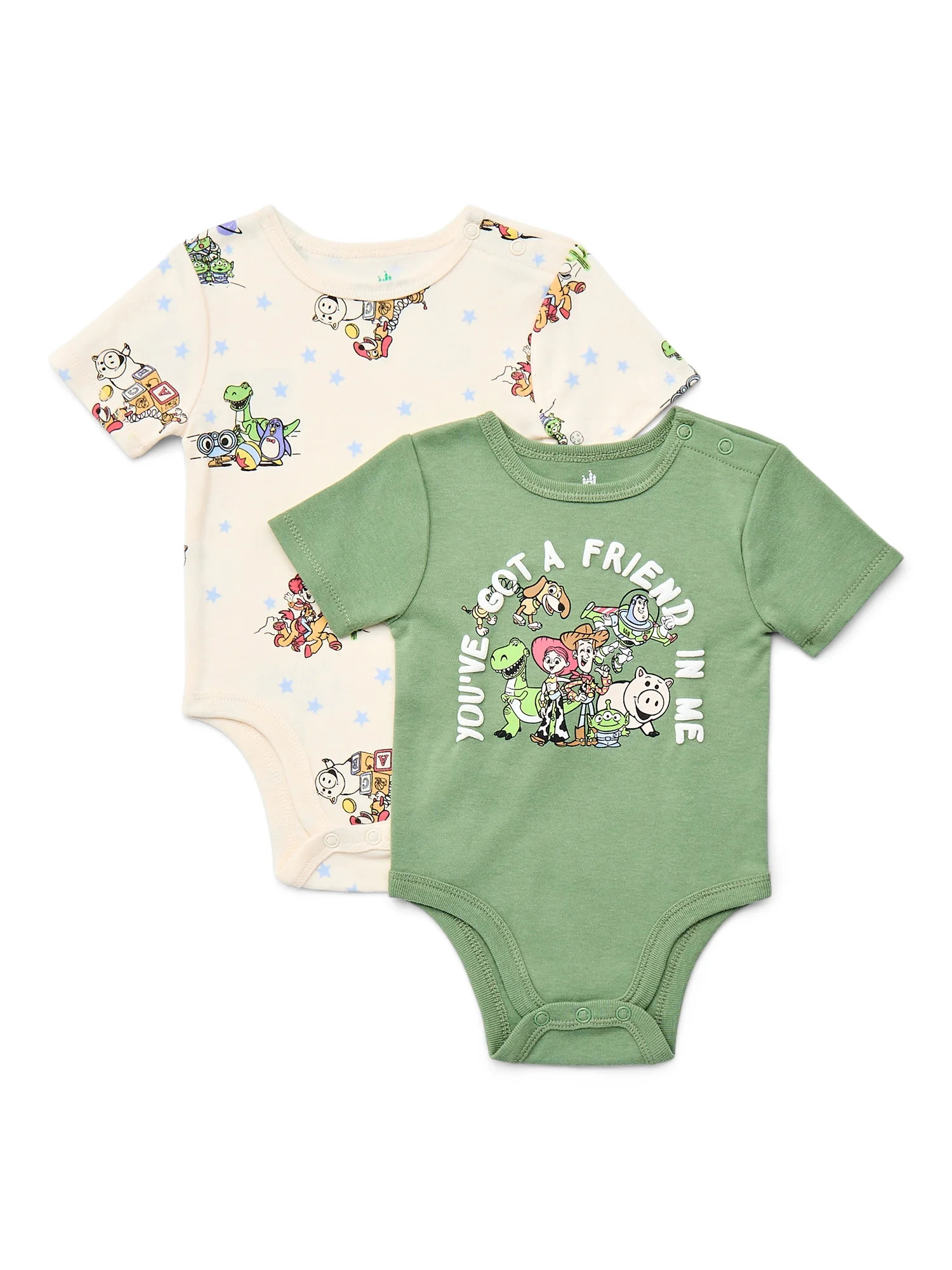 Toy Story Baby Boys or Girls Graphic One-Piece Bodysuits, 2-Pack, Sizes 0/3M-24M | Walmart (US)