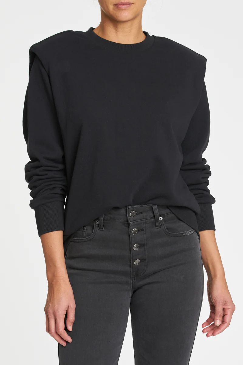 Kirsten Shoulder Pad Sweatshirt - Noir | Pistola Denim