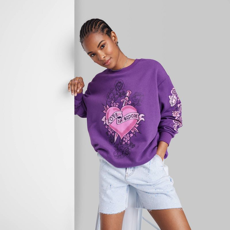 Women's Oversized Sweatshirt - Wild Fable™ Purple | Target