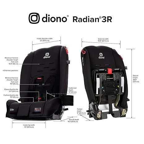 Diono Radian 3R, 3-in-1 Convertible Car Seat, Rear Facing & Forward Facing, 10 Years 1 Car Seat, ... | Amazon (US)