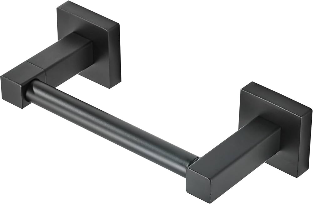 WOLIBEER Black Toilet Paper Holder, Matte Bathroom Toilet Roll Holder, Double Post Pivoting Moder... | Amazon (US)