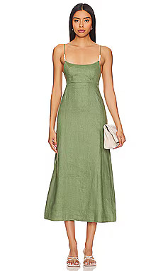 FAITHFULL THE BRAND Regina Midi Dress in Sage from Revolve.com | Revolve Clothing (Global)