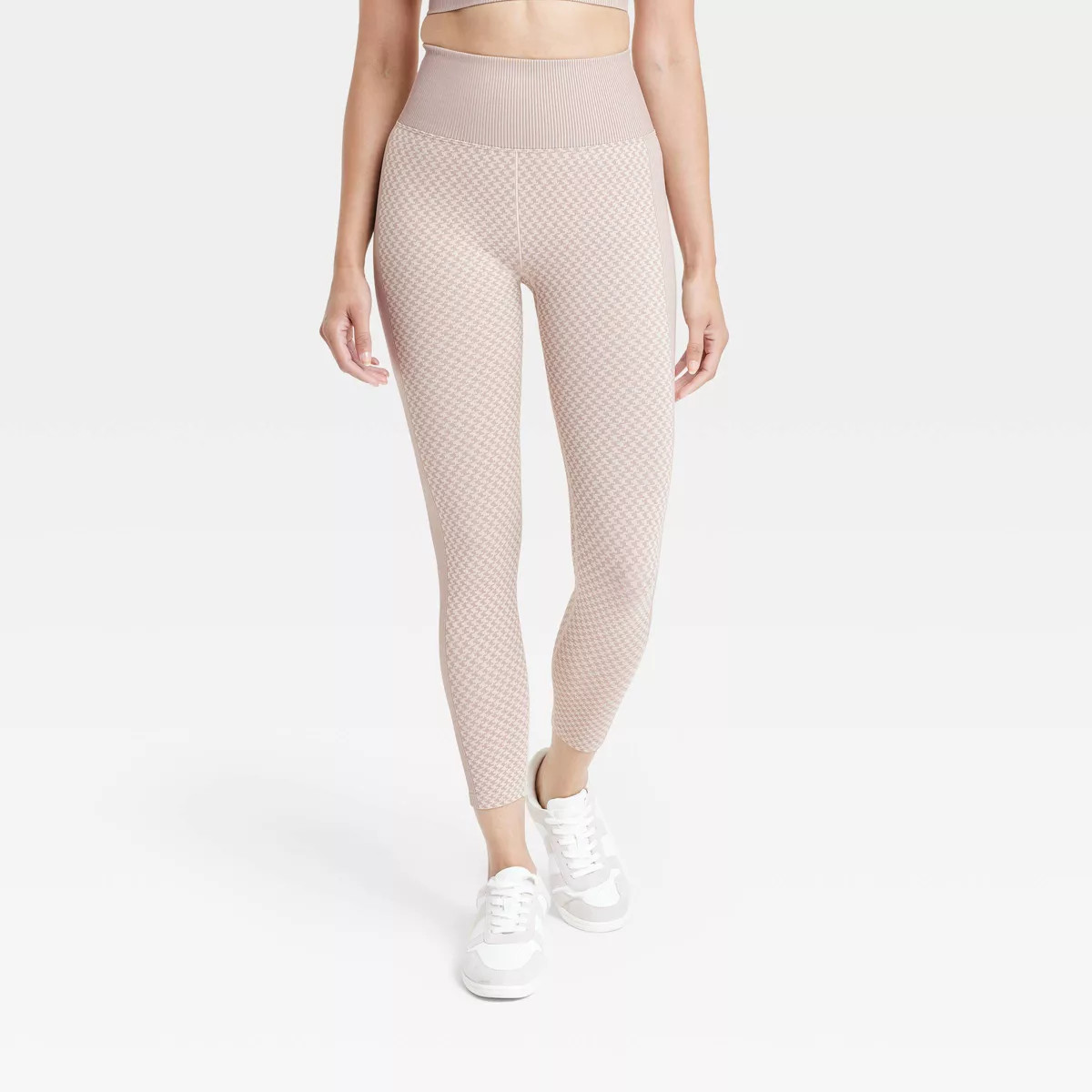 Women's Seamless High-Rise Houndstooth Jacquard 7/8 Leggings - All In Motion™ | Target