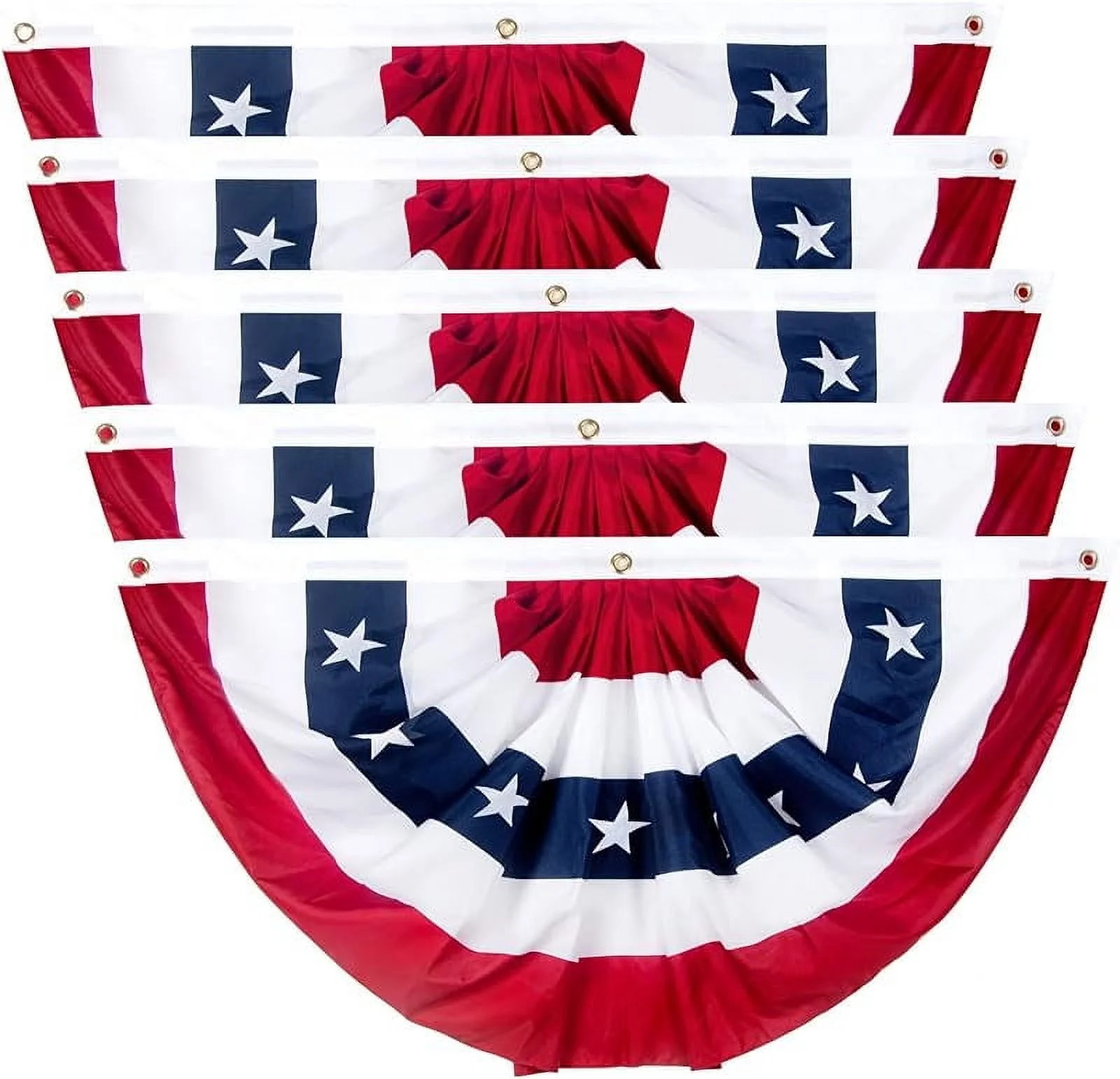 2x4 Ft American Pleated Fan Flag, Patriotic Half Fan Bunting Flag, Indoor Outdoor for 4th of July... | Walmart (US)