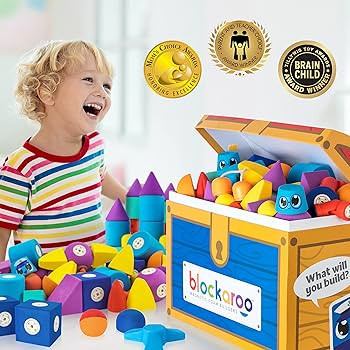 Blockaroo Magnetic Foam Blocks – STEM Preschool Toys for Children, Toddlers, Boys and Girls, Th... | Amazon (US)