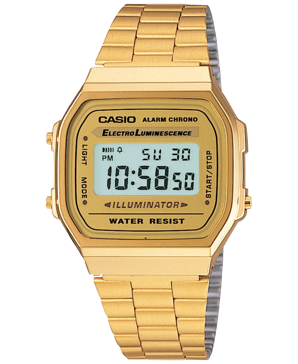 Casio Men's Digital Vintage Gold-Tone Stainless Steel Bracelet Watch 39x39mm A168WG-9MV - Gold | Macy's