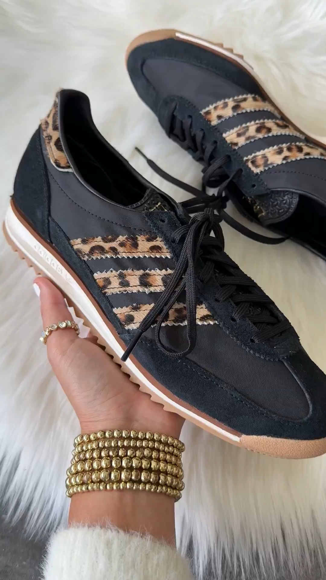 Adidas leopard sneakers now $57 at checkout with code SPRING originally $110

 sl 72 og sneakers. I went down a half size 


