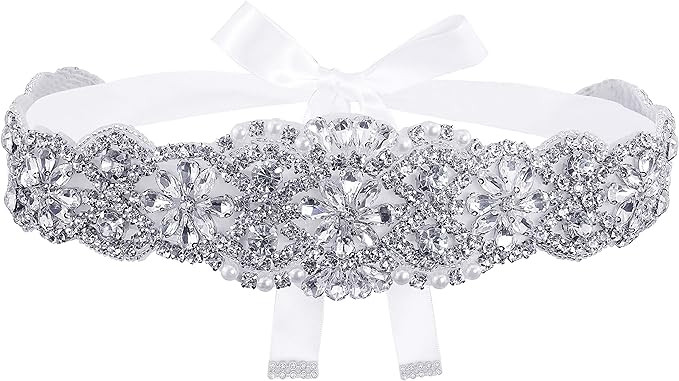 Lovful Bridal Crystal Rhinestone Braided Wedding Dress Sash Belt | Amazon (US)