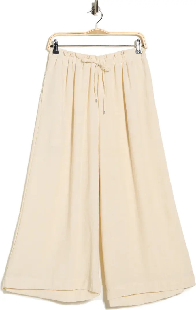 MAX STUDIO Drawstring Waist Crop Wide Leg Pants | Nordstromrack | Nordstrom Rack