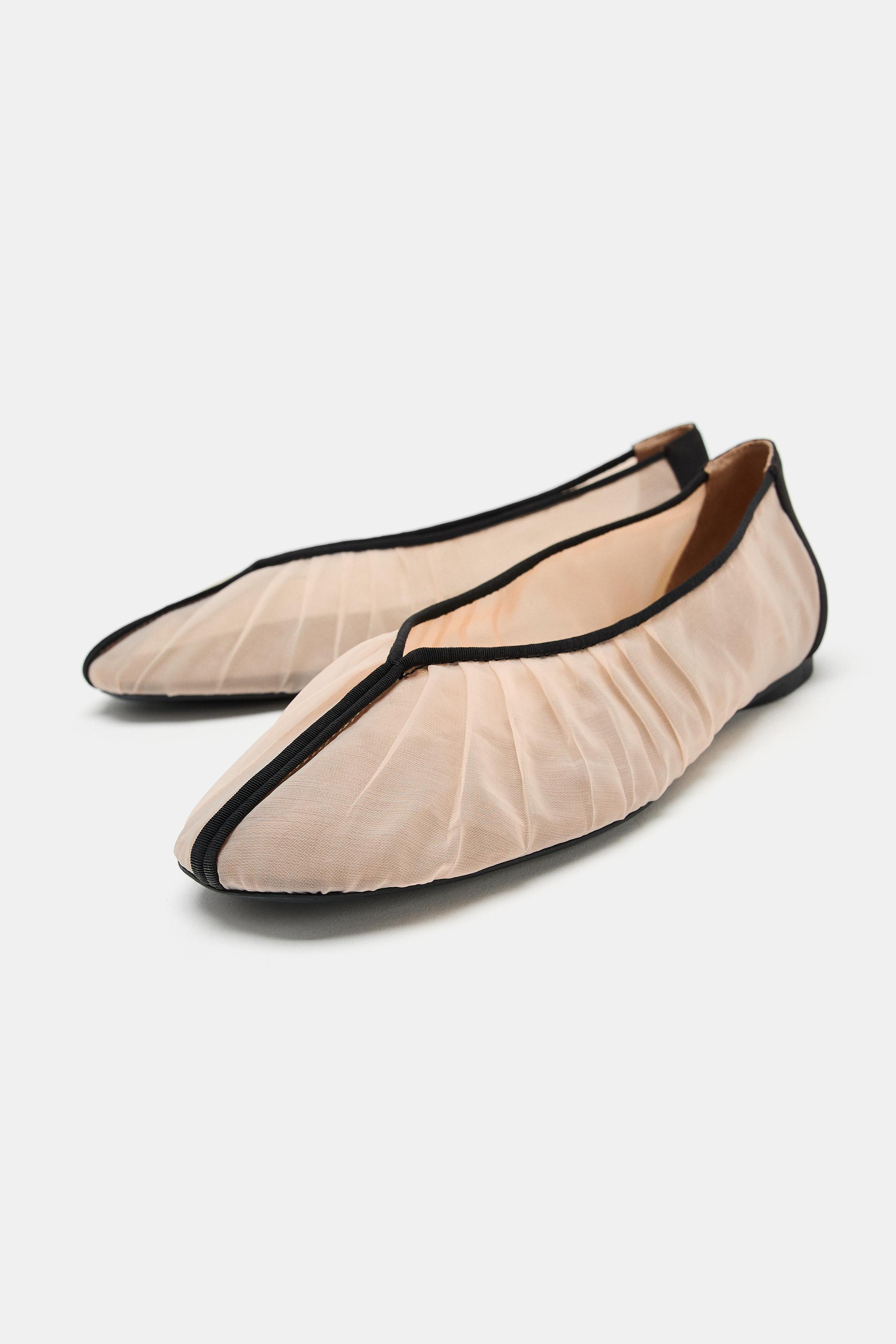 MESH FLAT BALLET FLATS | Zara US