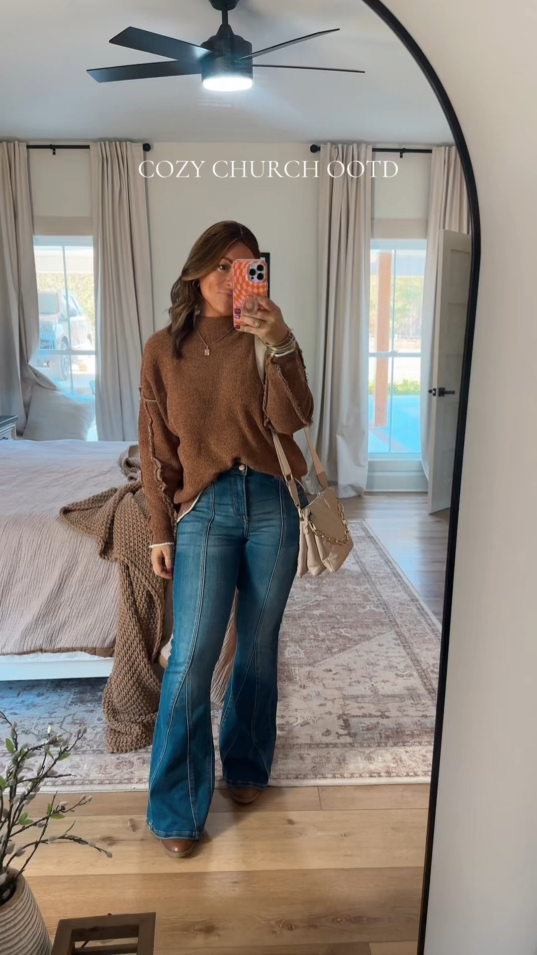 Cozy fall sweater and flare denim 🤎

#LTKBeauty #LTKWorkwear #LTKMidsize