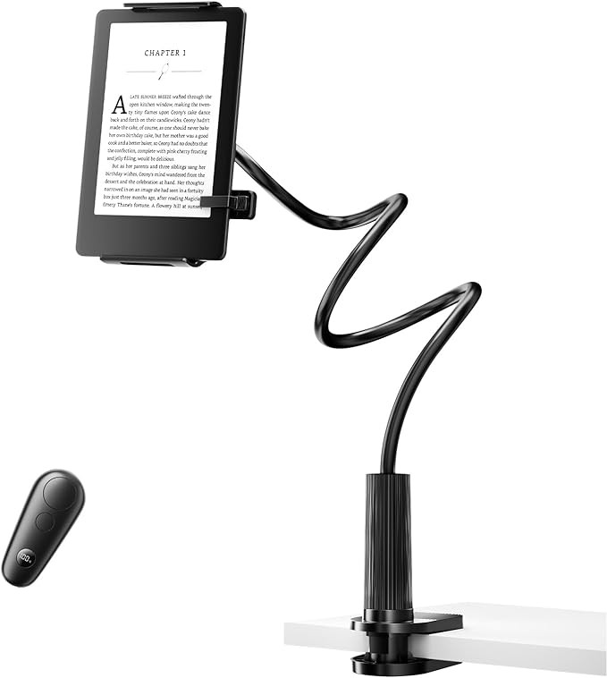 Kindle Holder with Remote Page Turner,Reading Stand for Bed, Desk with Clicker, for Kindle Paperw... | Amazon (US)