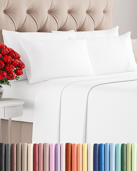 King 6 Piece Sheet Set - Comfy, Breathable & Cooling - Soft Hotel Luxury Bedding for Women, Men, ... | Amazon (US)