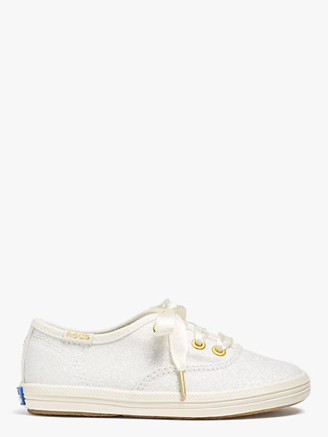 Keds Kids X Kate Spade New York Champion Glitter Toddler Sneakers, Cream - 6.5 | Kate Spade (US)