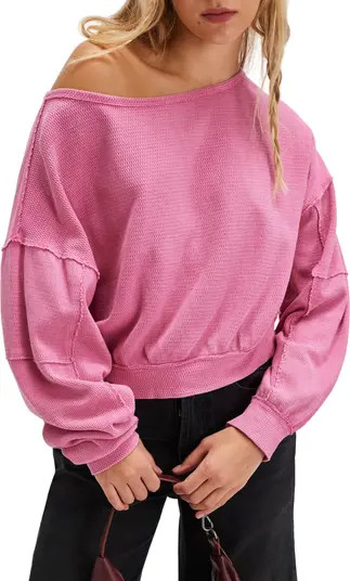 Free People Ife Oversize Thermal Sweatshirt | Nordstrom | Nordstrom