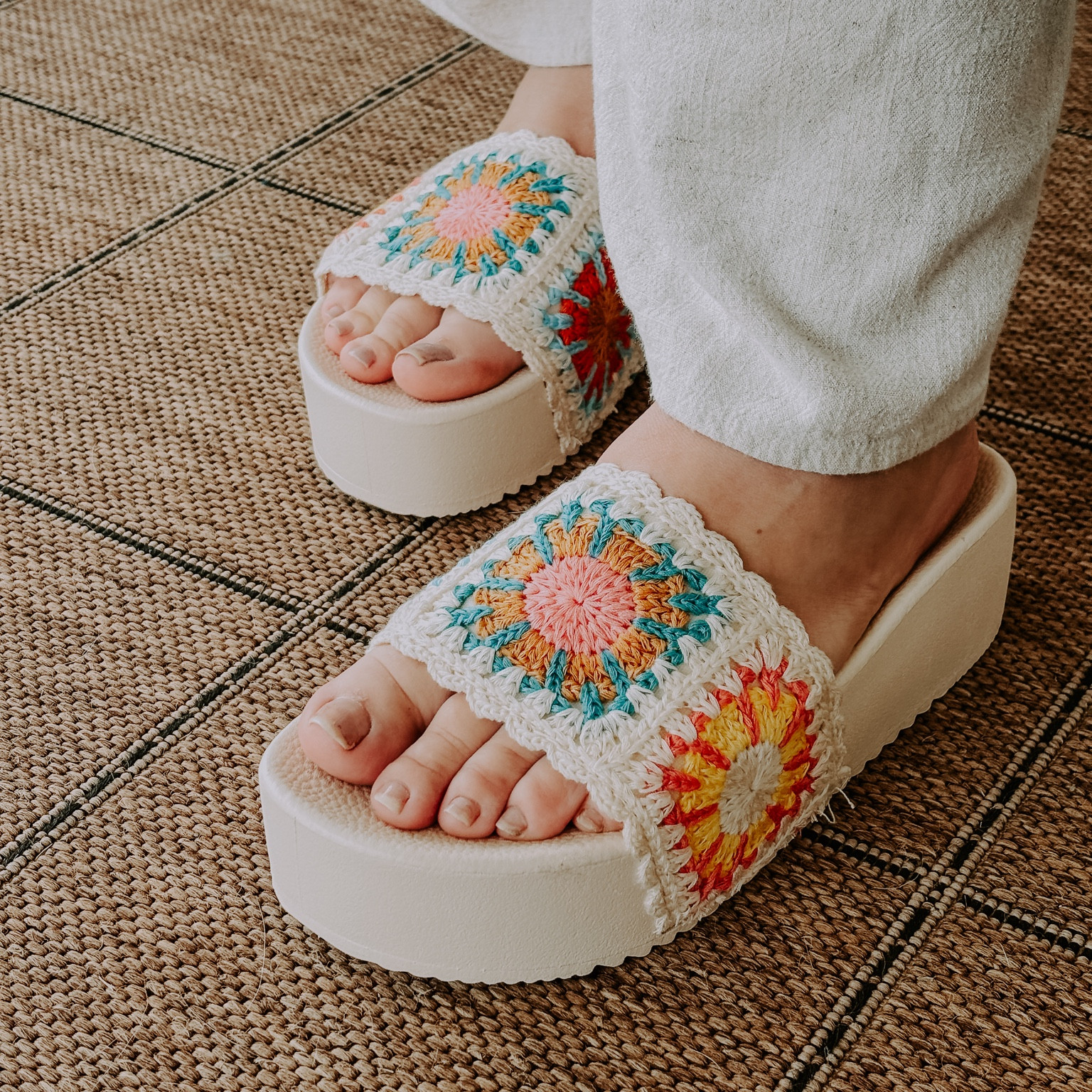 These adorable crochet platform sandals! Size up! I got a 10 instead of a 9

#LTKtravel #LTKSeasonal #LTKshoecrush