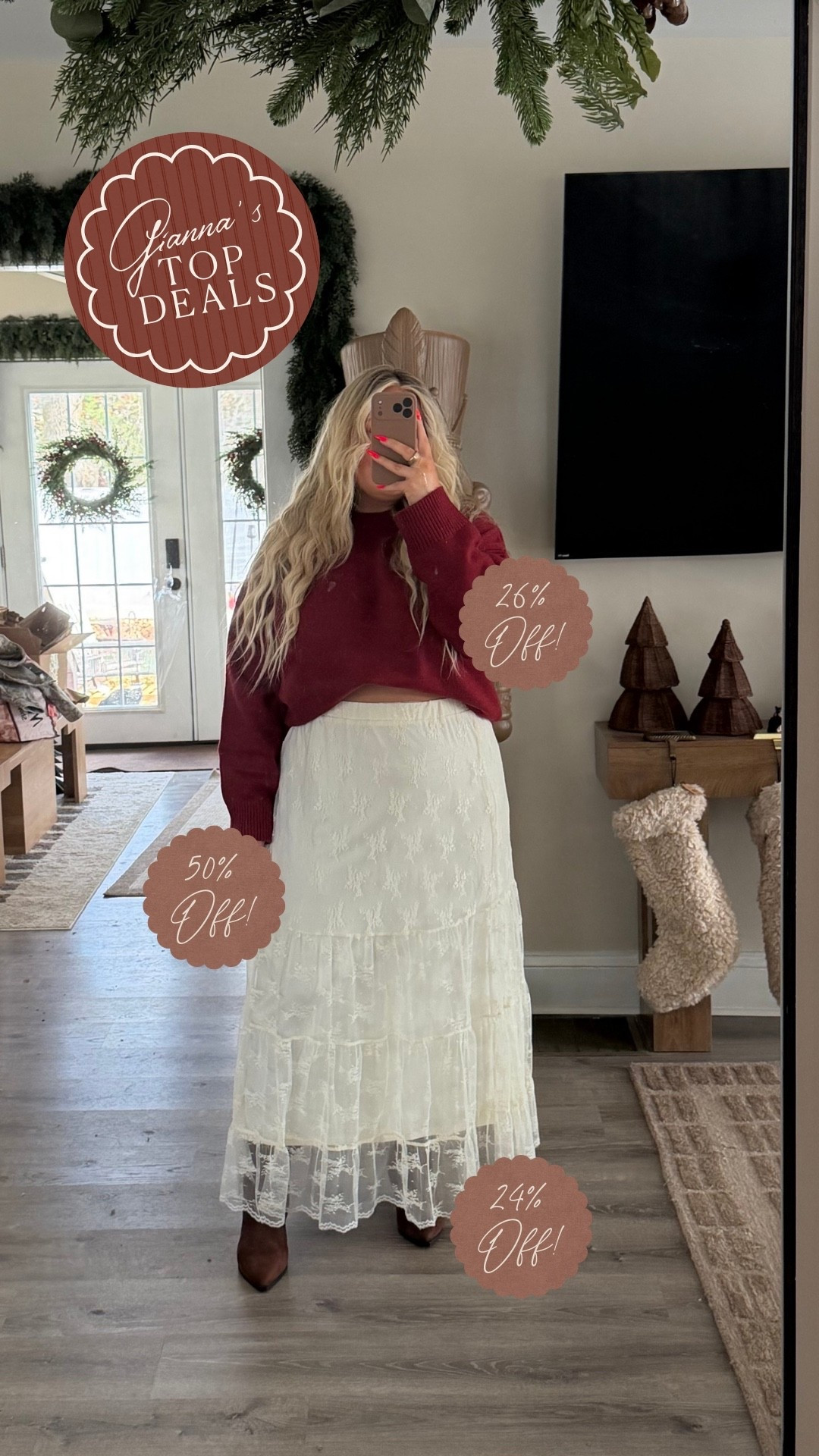 GIANNAS TOP DEALS

XL SWEATER
XL SKIRT
BOOTS TTS (wide calf friendly!)

Black Friday deals, big deals, top deals, Amazon deals, Amazon finds, on sale now, shopping  deals, best deals, pink lily, wide calf boots.


#LTKCyberWeek #LTKHoliday #LTKGiftGuide