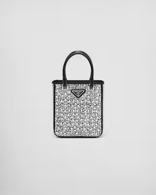 Small satin tote bag with crystals | Prada Spa UK