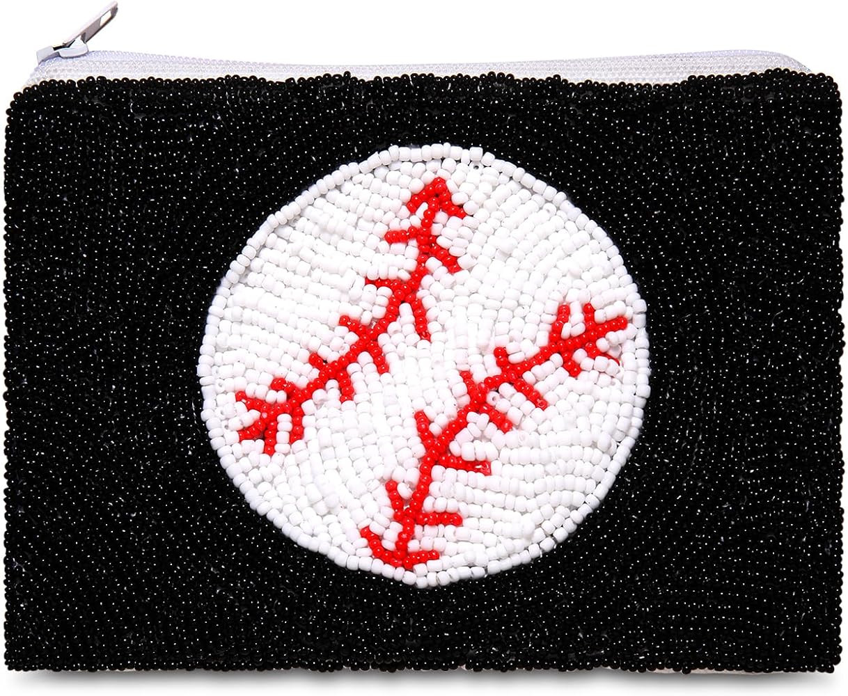 Game Day Coin Purse Beaded Baseball Coin Purse for Women Sports Holiday Coin Pouch Small Change P... | Amazon (US)