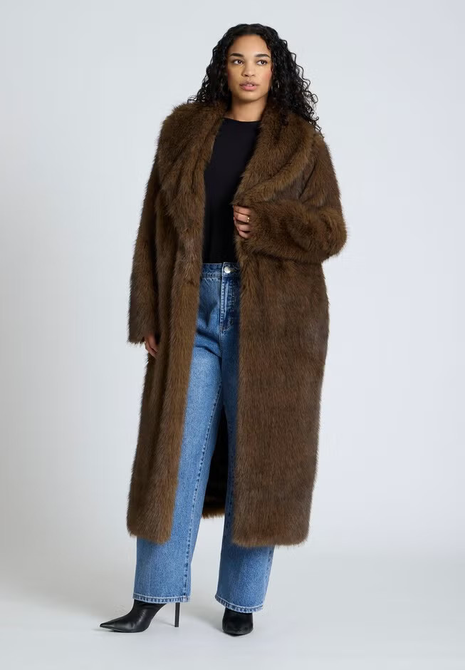 Long Faux Fur Coat | Eloquii