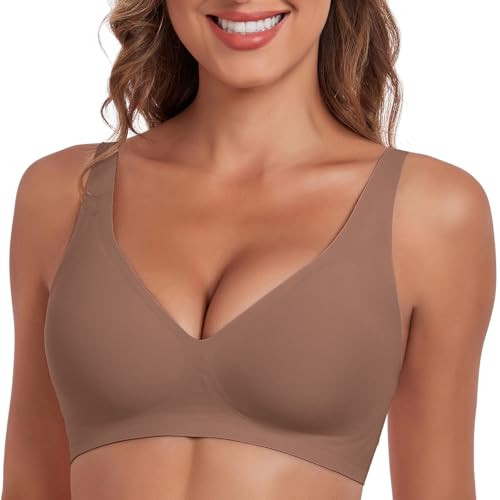 Women's Wireless Seamless Bras Deep V Push Up Bras Comfortable No Underwire Bralettes Supportive ... | Amazon (US)