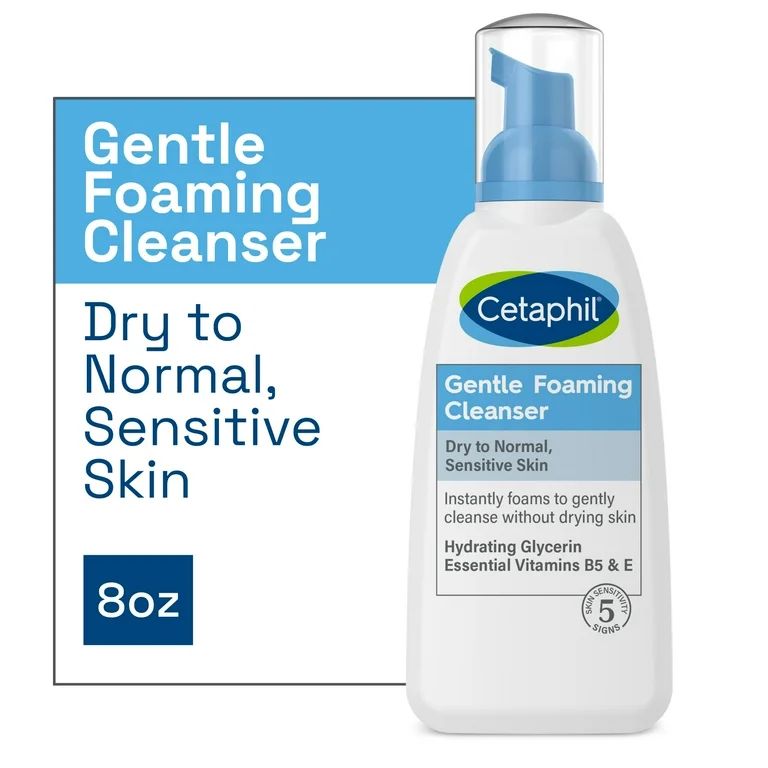 Cetaphil Gentle Foaming Cleanser, Face Wash for Sensitive and All Skin Types, 8 oz | Walmart (US)