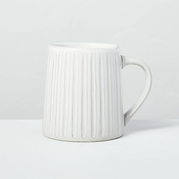 11oz Fluted Stoneware Mug Sour Cream - Hearth &#38; Hand&#8482; with Magnolia | Target