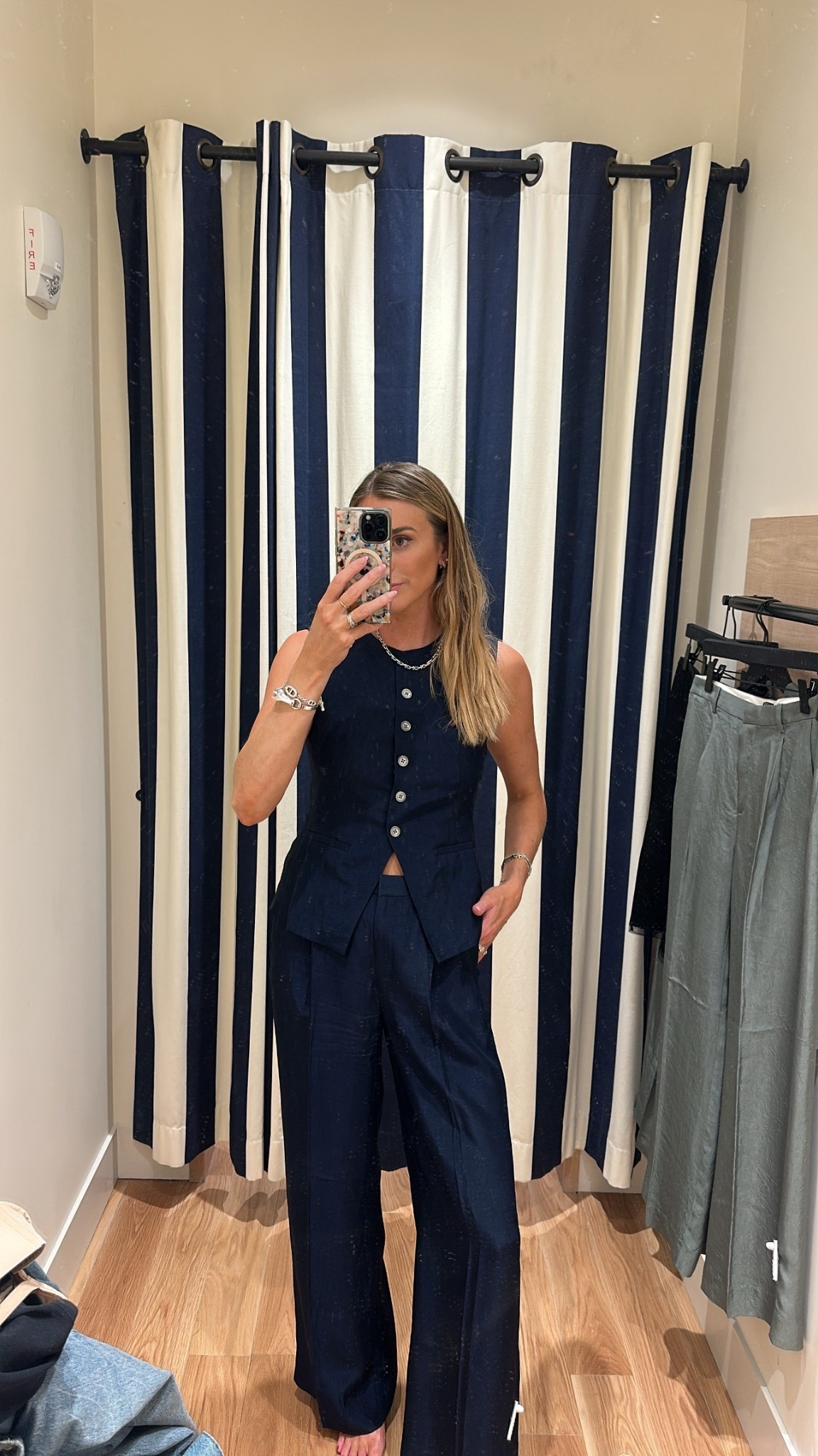 Matching vest and trouser set. Wearing size 6 in vest (TTS); if in between pant sizes, size up (I’m normally a 6; wearing an 8 standard length). I’m 5’9” but if you’re taller, there is about another inch you can extend the pants w/ the hem or you can order the size tall! 

#LTKWorkwear #LTKSaleAlert #LTKStyleTip