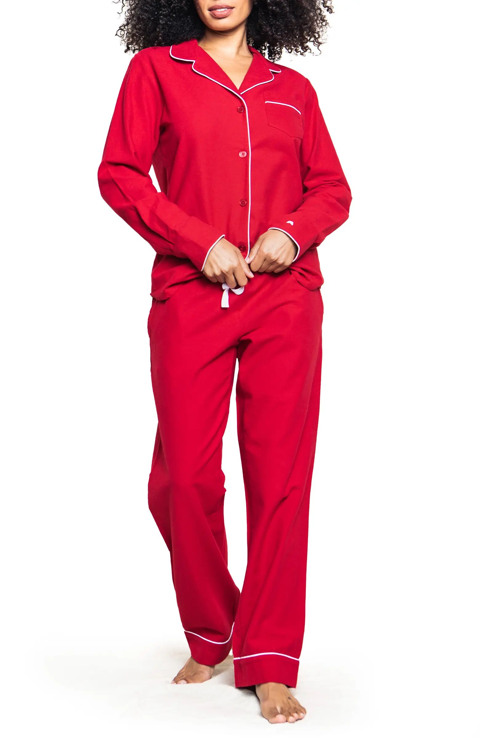 Petite Plume Red Flannel Pajama Set | Nordstrom | Nordstrom