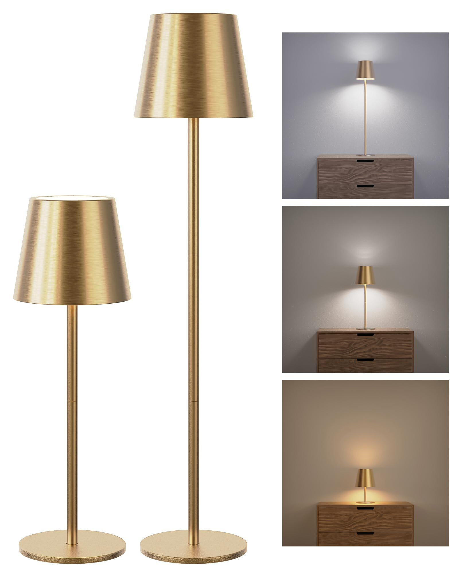 JACKYLED Cordless Table Lamps Rechargeable, 3 Adjustable Height, 5000mAh Battery Operated, 3 Colo... | Amazon (US)