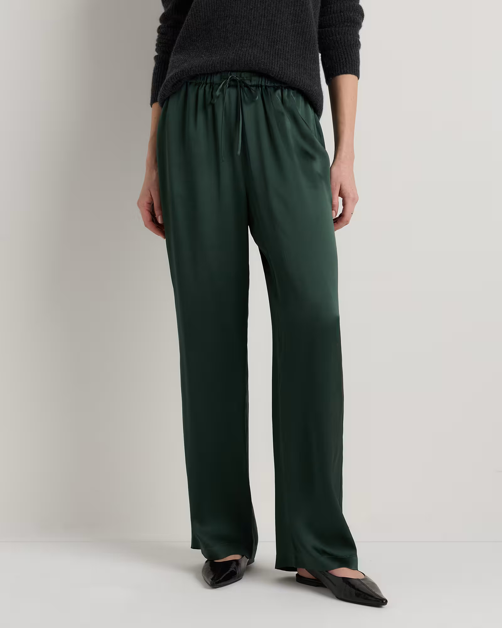 100% Washable Silk Drawstring Wide Leg Pants | Quince
