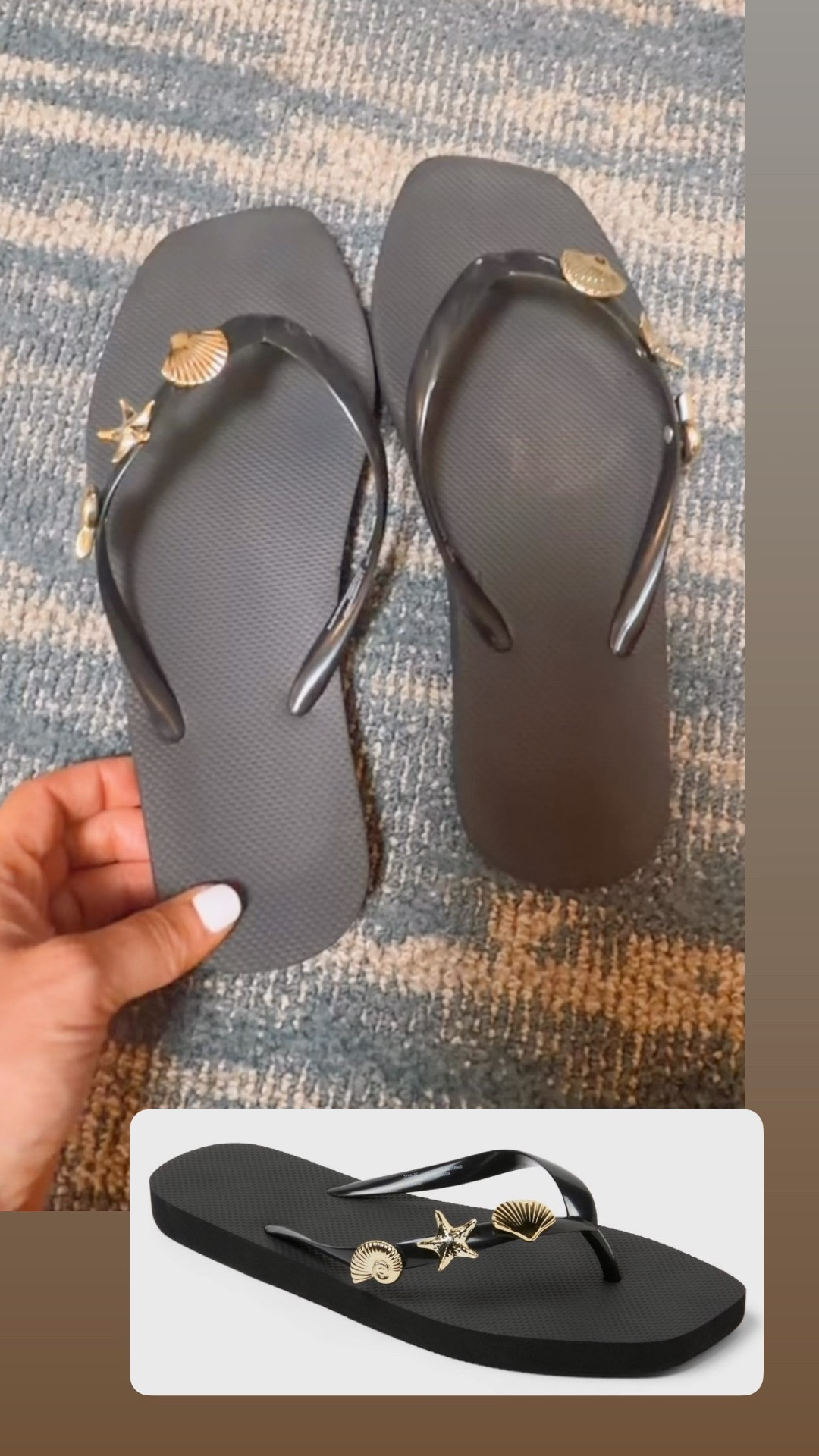 $12 flip flops with shells 

#LTKMothersDay #LTKootd #LTKmomlife