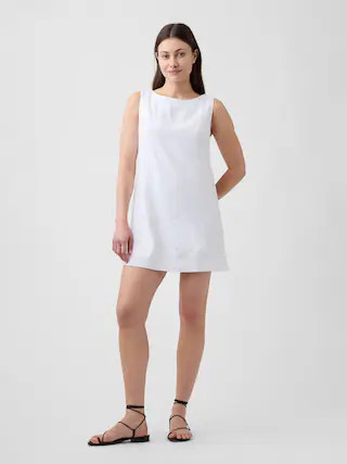 Linen-Blend Apron Mini Dress | Gap Factory