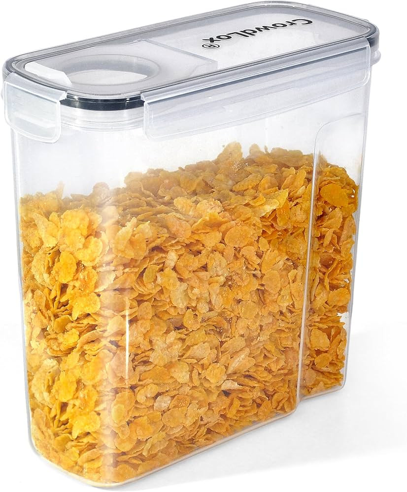 CrowdLox Cereal Storage Containers 4L Food Grade and BPA Free Tupperware Sets with Lids and Label... | Amazon (UK)
