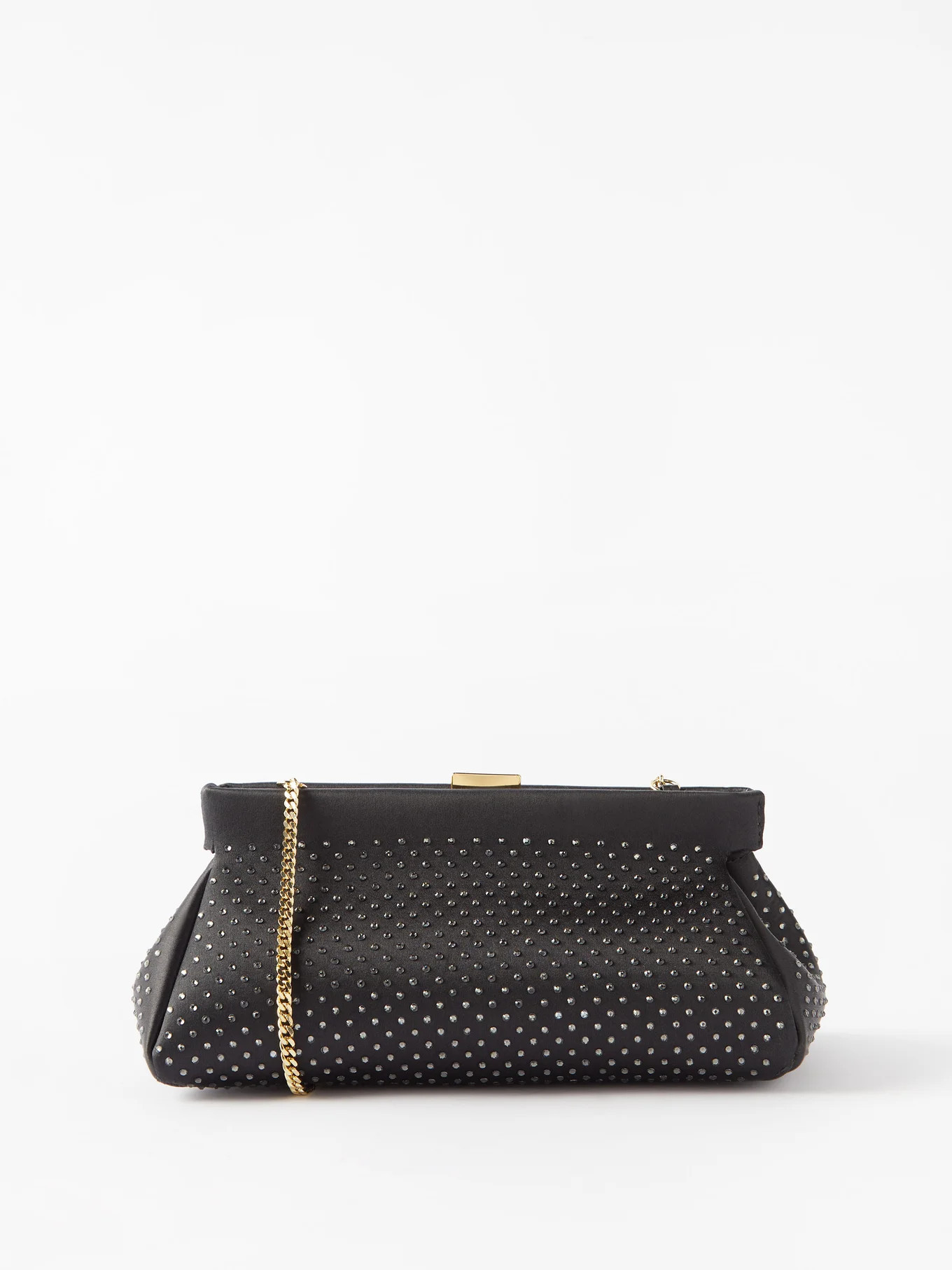 Cannes mini crystal-embellished satin clutch bag | Matches (US)